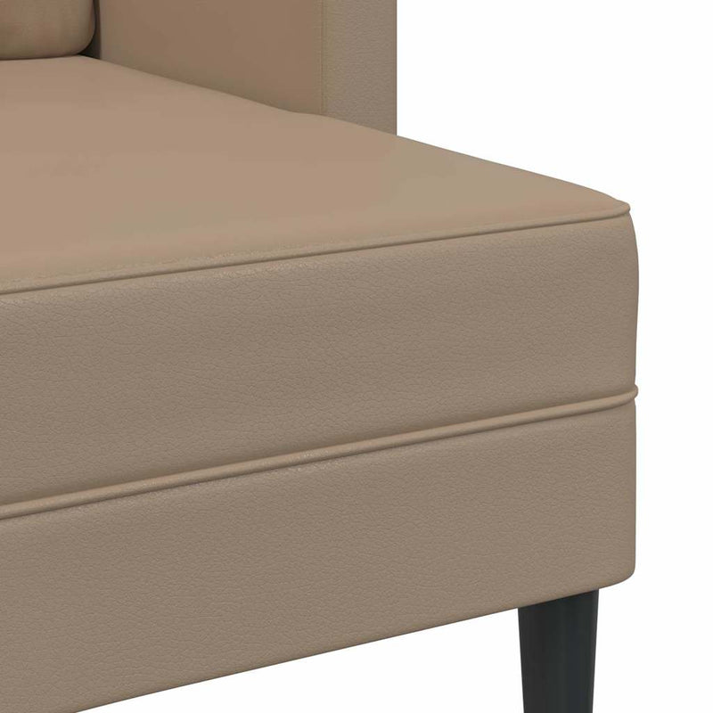 vidaXL cappuccino műbőr 2 üléses kanapé L-alakú kanapéval 125 cm