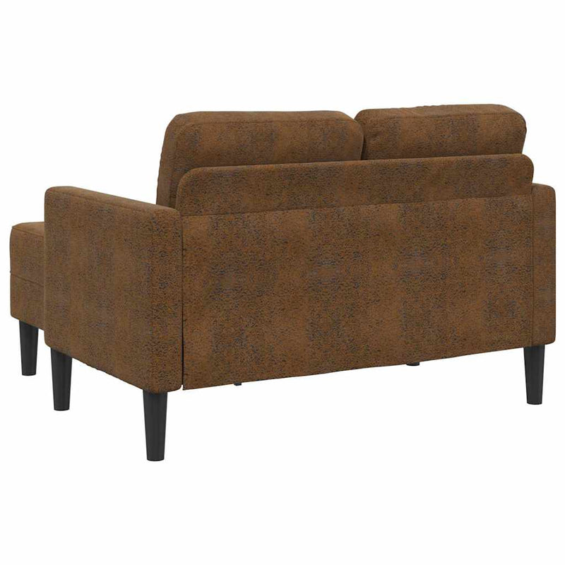 vidaXL barna műbőr 2 üléses kanapé L-alakú kanapéval 125 cm