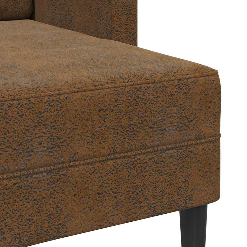 vidaXL barna műbőr 2 üléses kanapé L-alakú kanapéval 125 cm