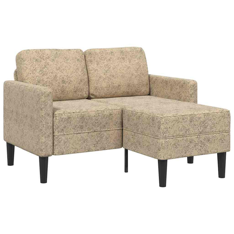 vidaXL világosszürke műbőr 2 üléses kanapé L-alakú kanapéval 125 cm
