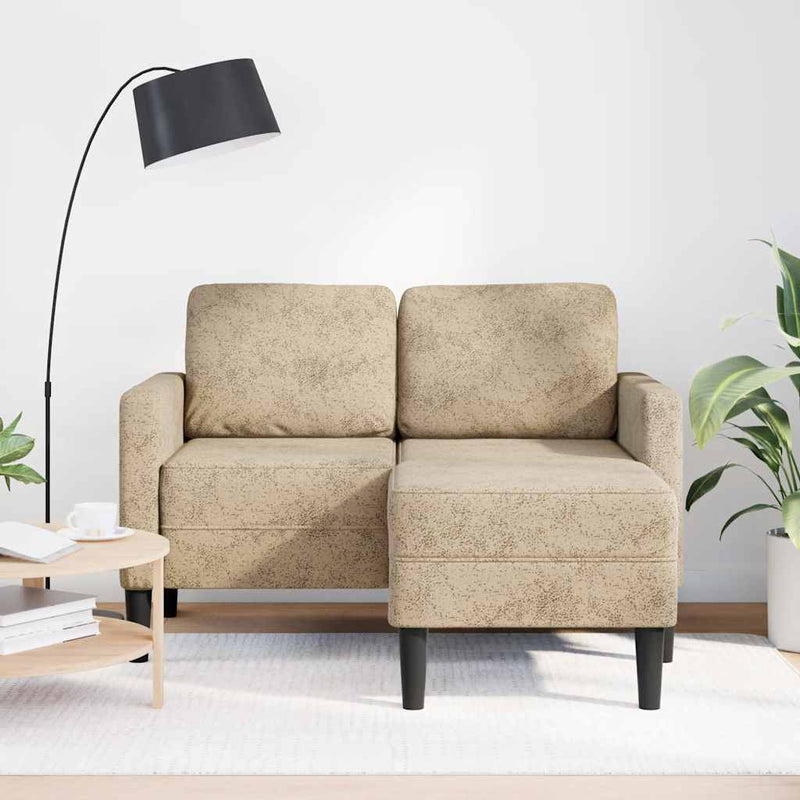 vidaXL világosszürke műbőr 2 üléses kanapé L-alakú kanapéval 125 cm
