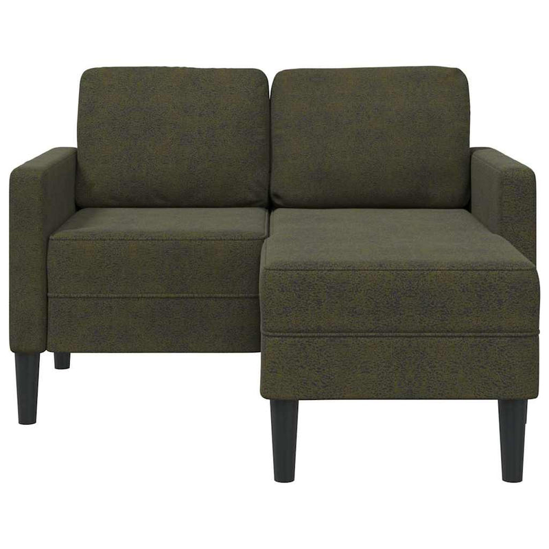 vidaXL katona-zöld műbőr 2 üléses kanapé L-alakú kanapéval 125 cm