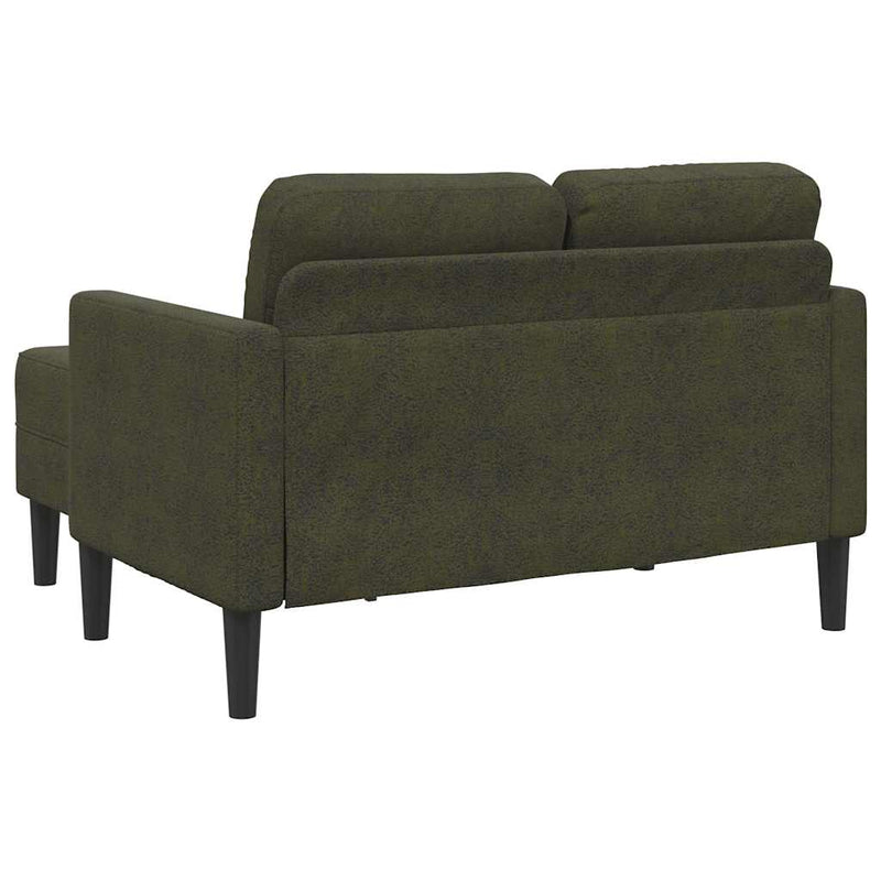 vidaXL katona-zöld műbőr 2 üléses kanapé L-alakú kanapéval 125 cm