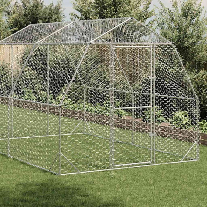 vidaXL Csirkefuttató 2,5x4x2,25 m horganyzott acél