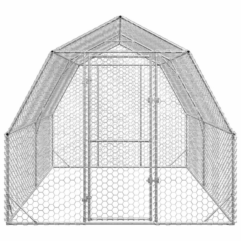 vidaXL Csirkefuttató 2,5x4x2,25 m horganyzott acél