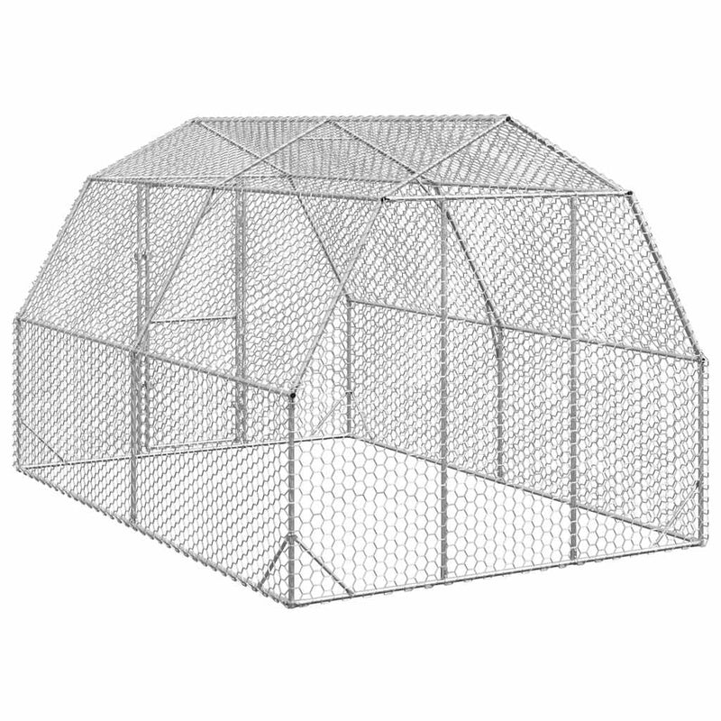 vidaXL Csirkefuttató 2,5x4x2,25 m horganyzott acél