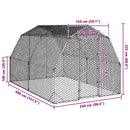 vidaXL Csirkefuttató 2,5x4x2,25 m horganyzott acél