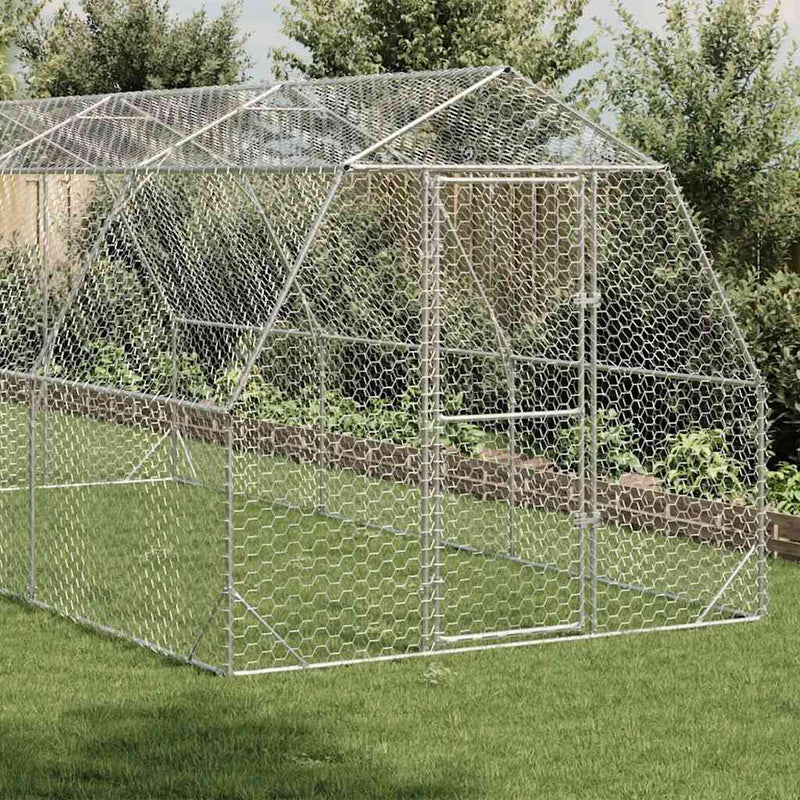 vidaXL Csirkefuttató 2,5x6x2,25 m horganyzott acél