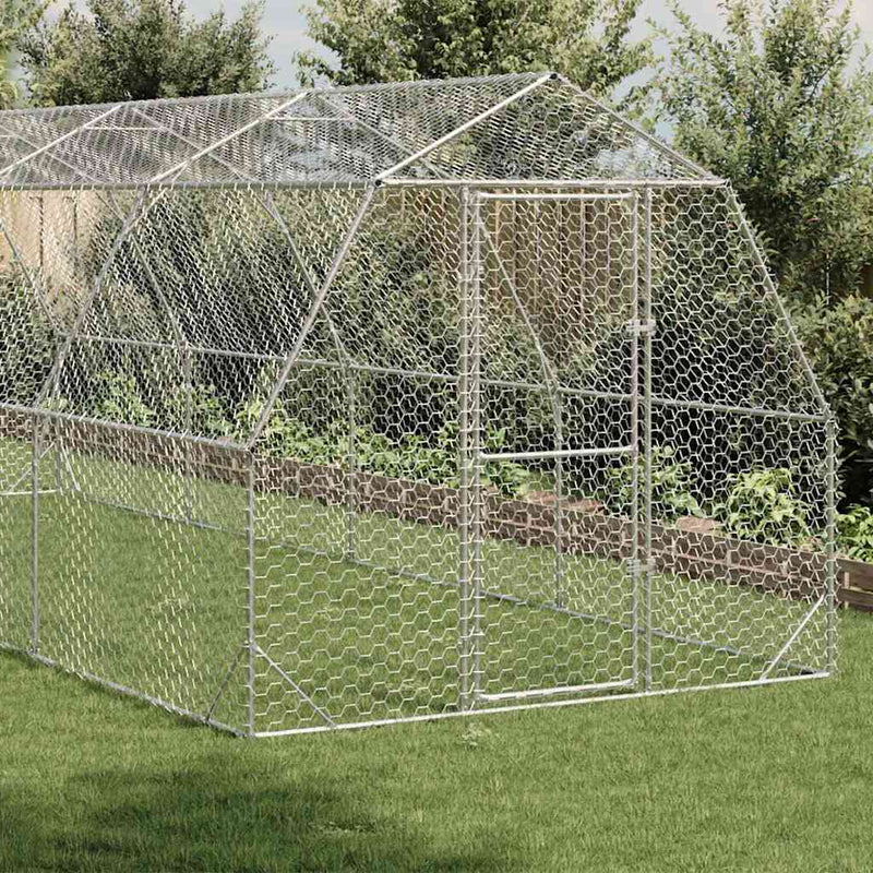 vidaXL Csirkefuttató 2,5x8x2,25 m horganyzott acél