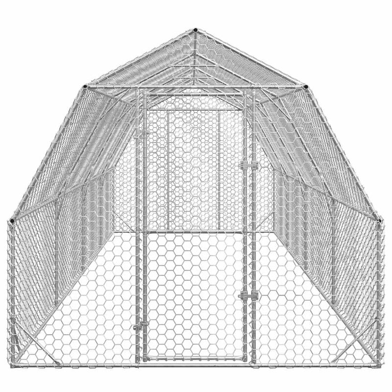 vidaXL Csirkefuttató 2,5x8x2,25 m horganyzott acél