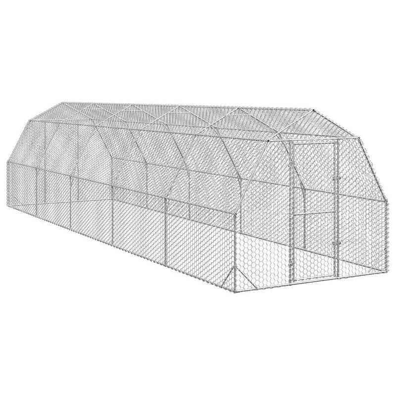 vidaXL Csirkefuttató 2,5x10x2,25 m horganyzott acél
