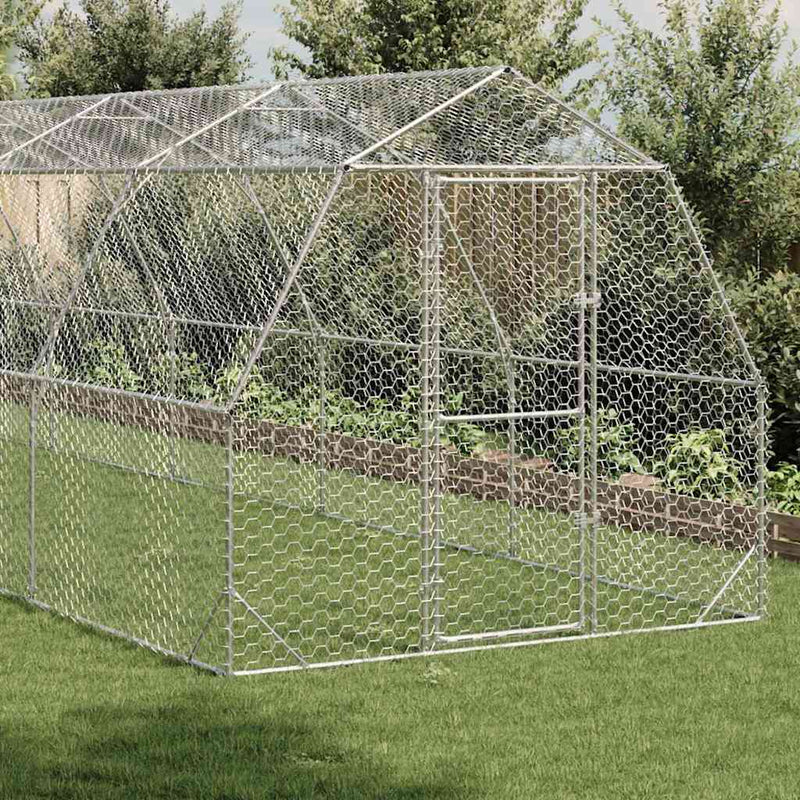 vidaXL Csirkefuttató 2,5x10x2,25 m horganyzott acél
