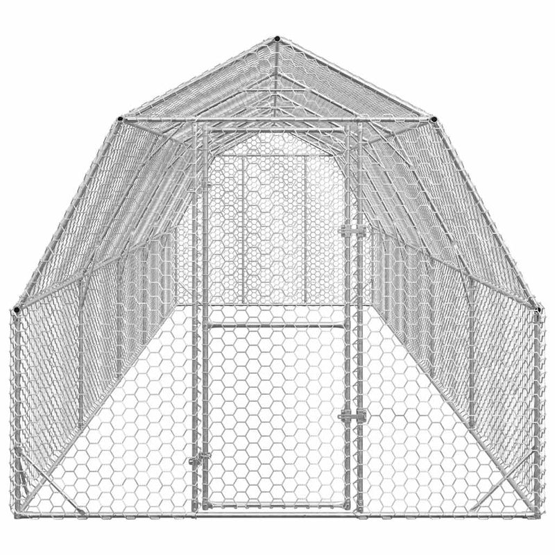 vidaXL Csirkefuttató 2,5x10x2,25 m horganyzott acél