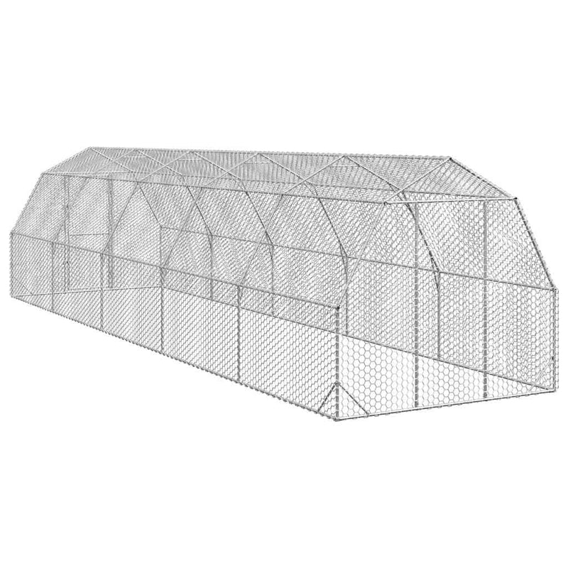 vidaXL Csirkefuttató 2,5x10x2,25 m horganyzott acél