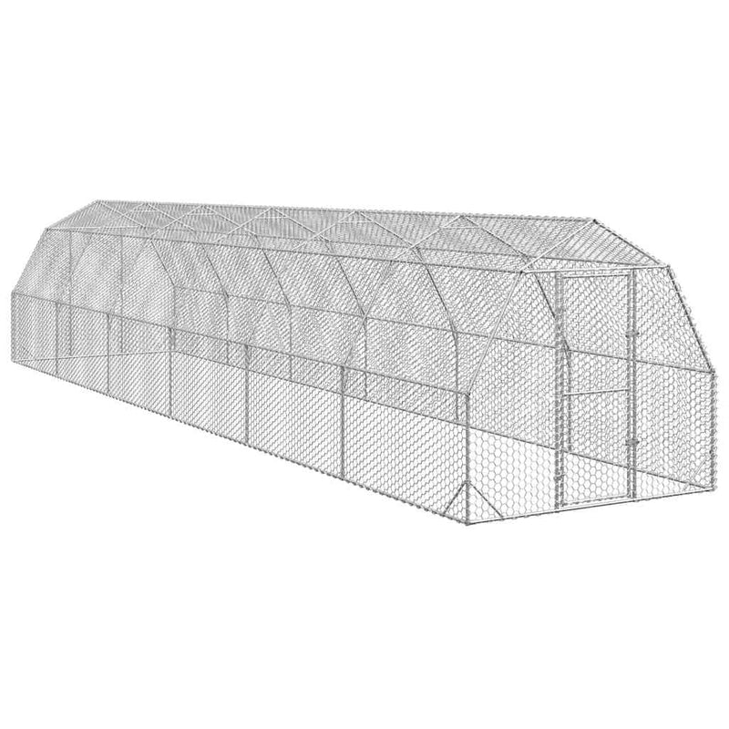 vidaXL Csirkefuttató 2,5x12x2,25 m horganyzott acél