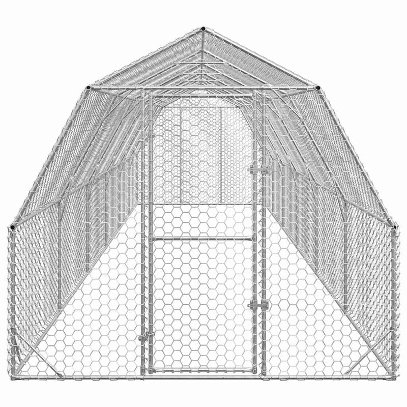 vidaXL Csirkefuttató 2,5x12x2,25 m horganyzott acél