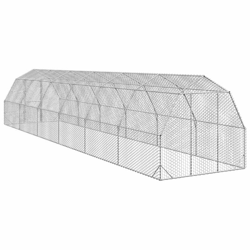vidaXL Csirkefuttató 2,5x12x2,25 m horganyzott acél