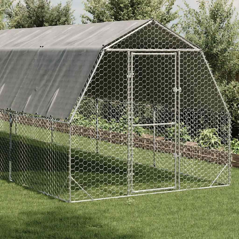 vidaXL Csirkekifutó tetővel 2,5x10x2,25 m horganyzott acél