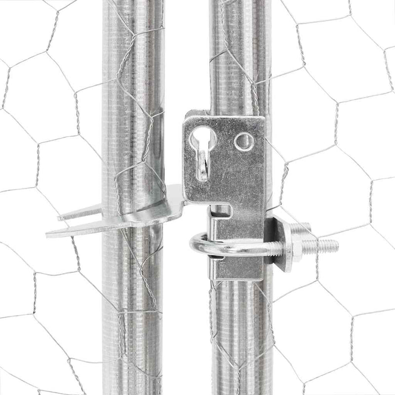 vidaXL Csirkekifutó tetővel 2,5x12x2,25 m horganyzott acél