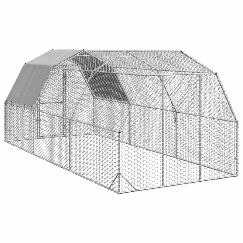 vidaXL Csirkekifutó tetővel 2,5x6x2,25 m horganyzott acél