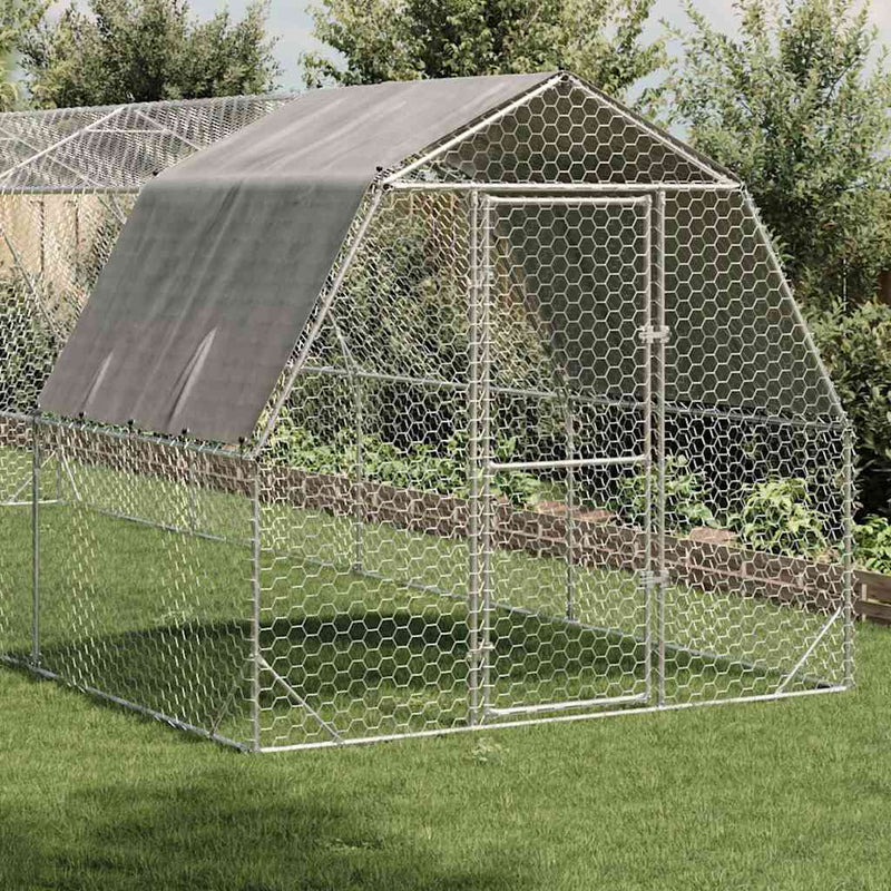 vidaXL Csirkekifutó tetővel 2,5x8x2,25 m horganyzott acél