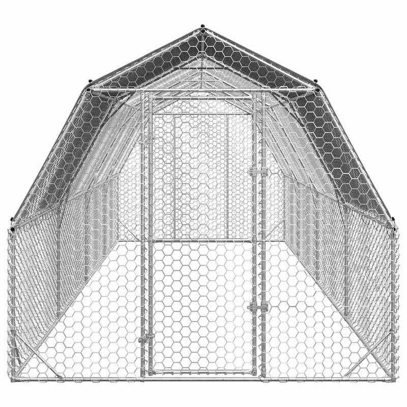 vidaXL Csirkekifutó tetővel 2,5x8x2,25 m horganyzott acél