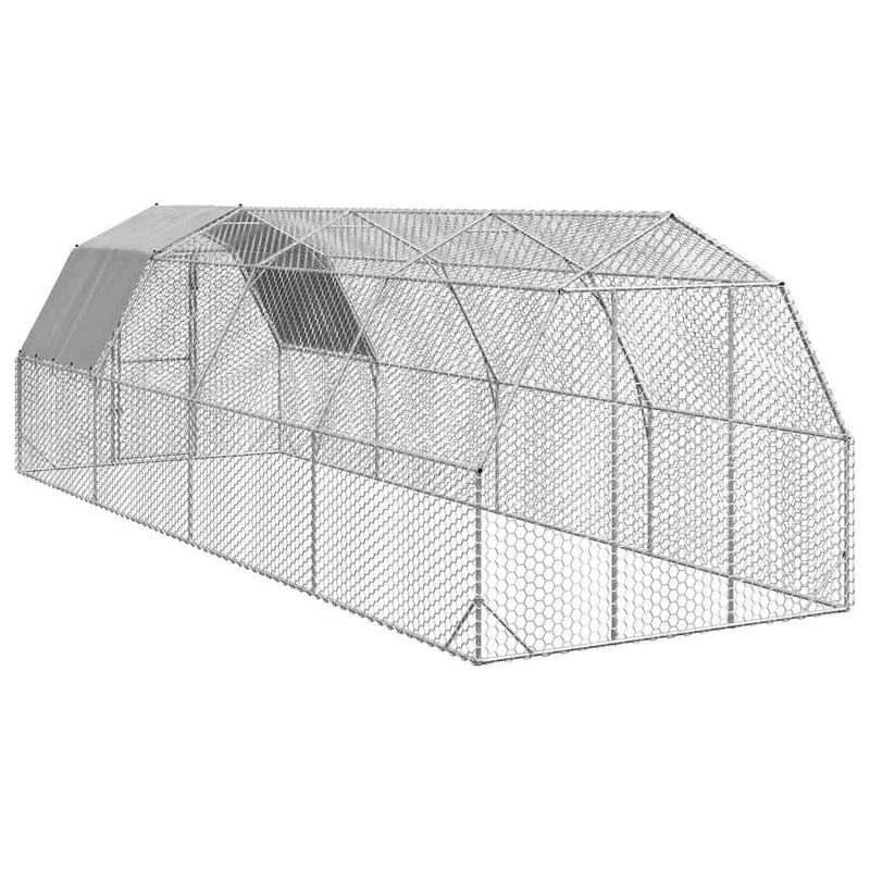 vidaXL Csirkekifutó tetővel 2,5x8x2,25 m horganyzott acél