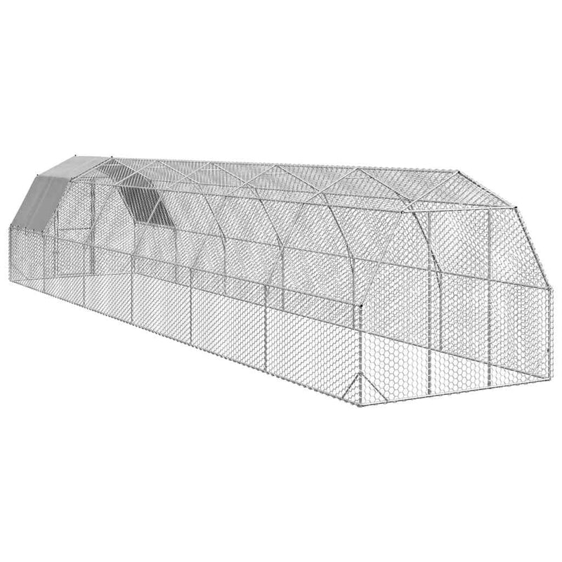 vidaXL Csirkekifutó tetővel 2,5x12x2,25 m horganyzott acél
