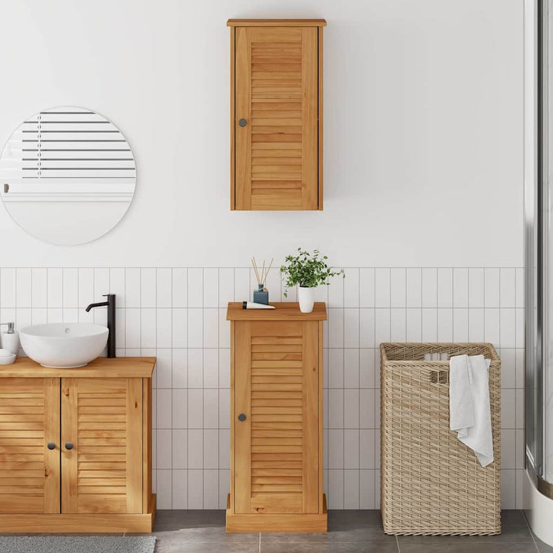 vidaXL Fürdőszoba bútor szett polcokkal VIGO 2 pcs Barna és Méz barna