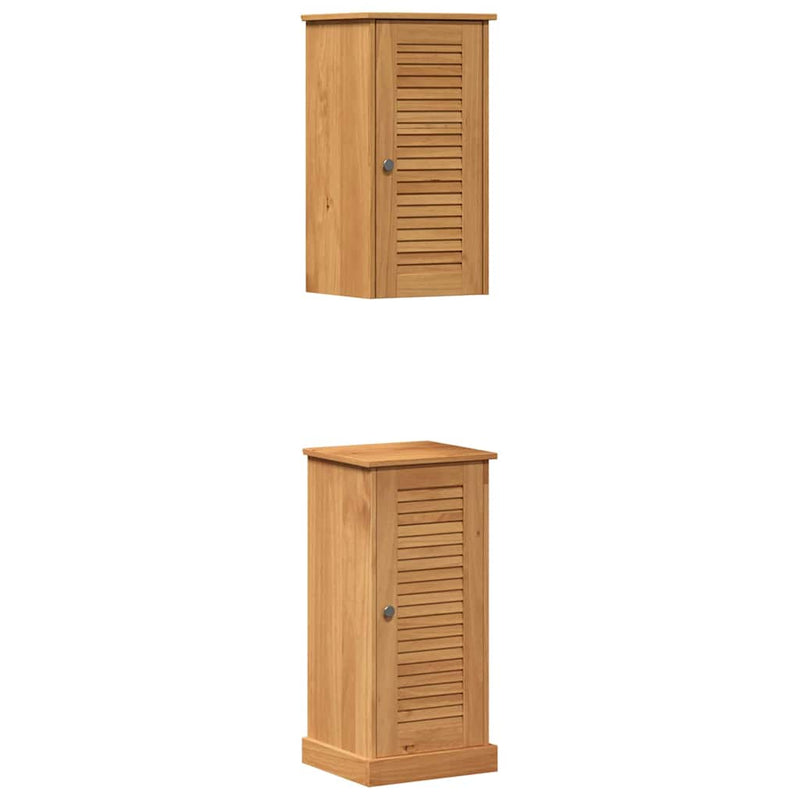 vidaXL Fürdőszoba bútor szett polcokkal VIGO 2 pcs Barna és Méz barna