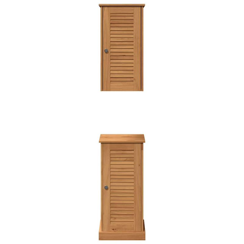 vidaXL Fürdőszoba bútor szett polcokkal VIGO 2 pcs Barna és Méz barna