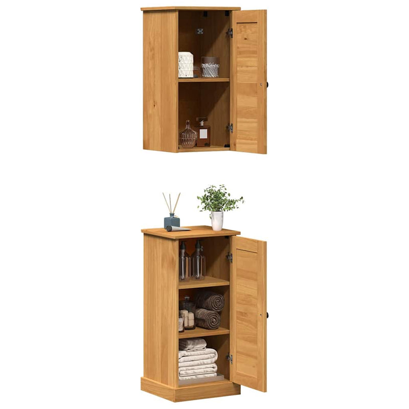 vidaXL Fürdőszoba bútor szett polcokkal VIGO 2 pcs Barna és Méz barna