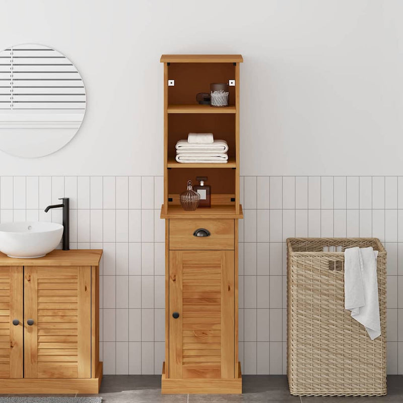 vidaXL Fürdőszoba bútor szett fiókkal VIGO 2 pcs Barna és Méz barna