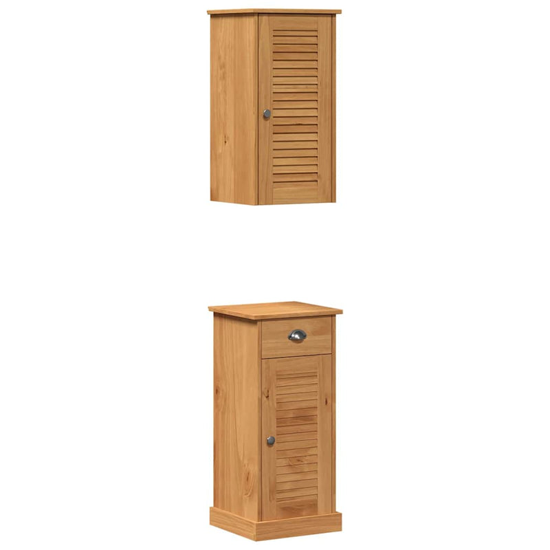 vidaXL Fürdőszoba bútor szett fiókkal VIGO 2 pcs Barna és Méz barna