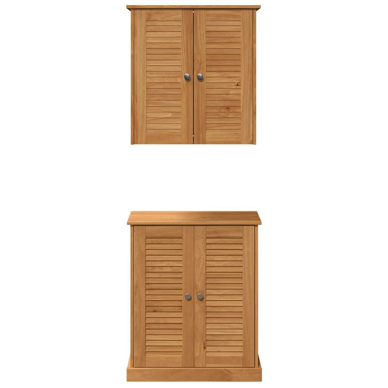 vidaXL Fürdőszoba bútor szett VIGO 2 pcs Barna 67.5 x 34 x 80 cm