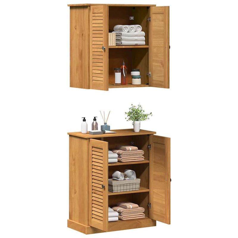 vidaXL Fürdőszoba bútor szett VIGO 2 pcs Barna 67.5 x 34 x 80 cm