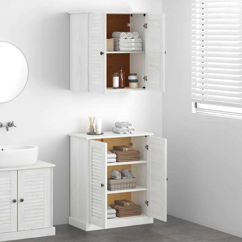 vidaXL Fürdőszoba bútor szett polcokkal 2 pcs Barna 67.5 x 34 x 80 cm
