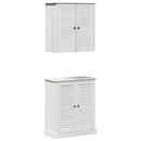 vidaXL Fürdőszoba bútor szett polcokkal 2 pcs Barna 67.5 x 34 x 80 cm