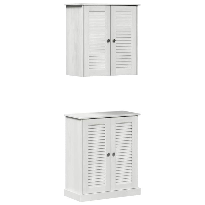 vidaXL Fürdőszoba bútor szett polcokkal 2 pcs Barna 67.5 x 34 x 80 cm