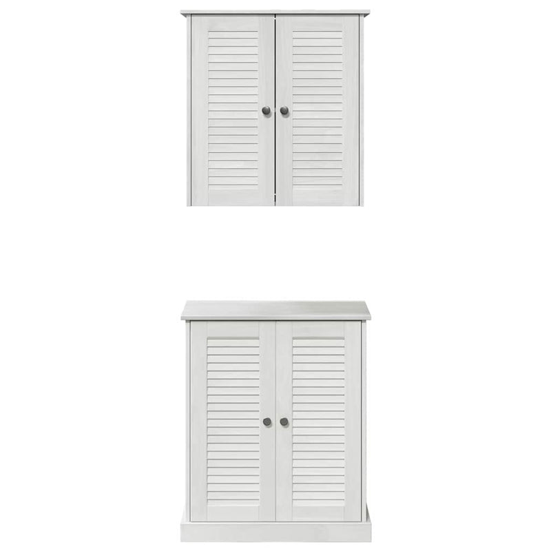 vidaXL Fürdőszoba bútor szett polcokkal 2 pcs Barna 67.5 x 34 x 80 cm
