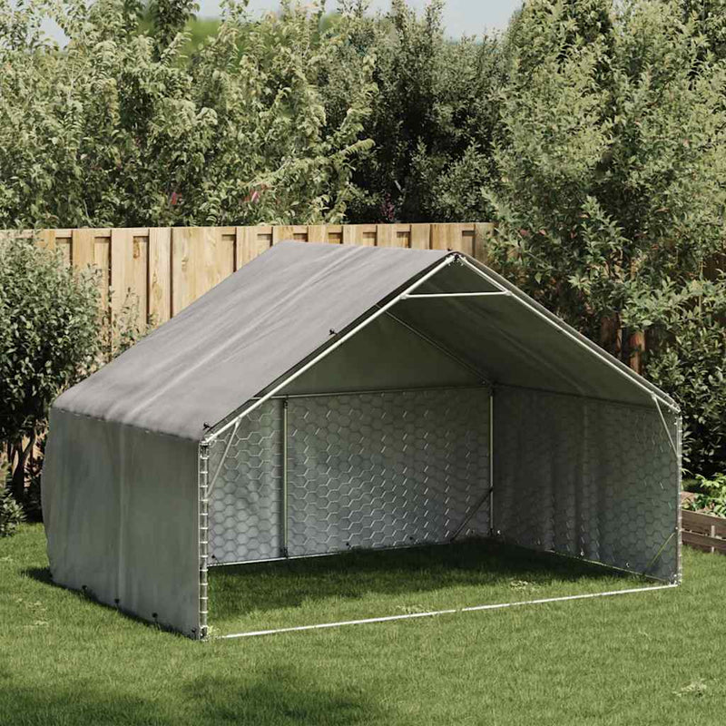 vidaXL kültéri kutyakennel fedéllel 3x2x1,9 m horganyzott acélból
