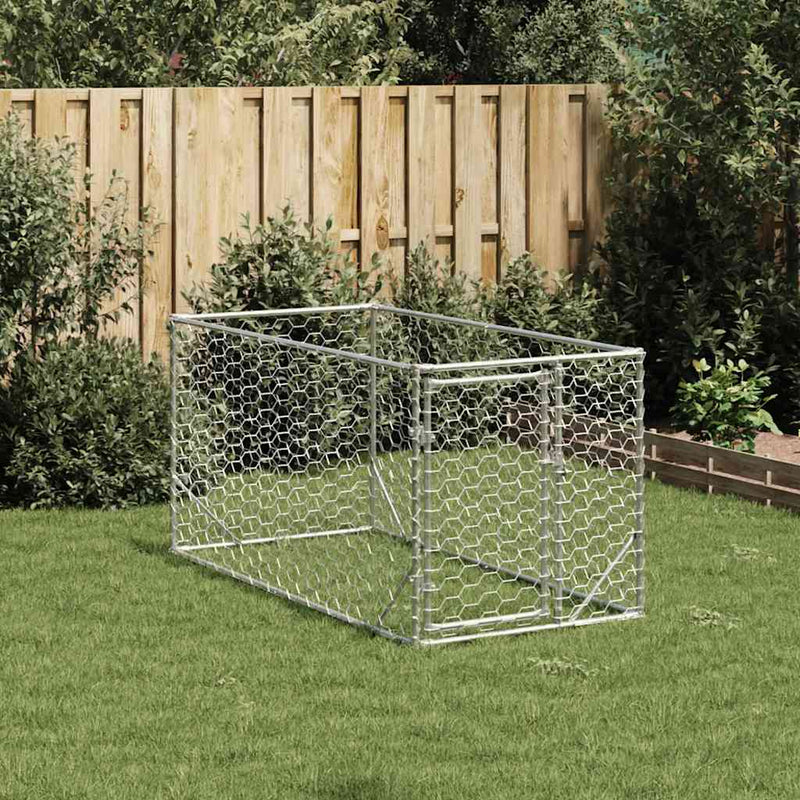 vidaXL kültéri kutyakennel ajtóval 2x1x1 m horganyzott acélból