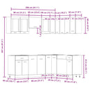 vidaXL Lyon 11 részes antik fa szerelt fa konyhaszekrény garnitúra