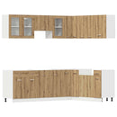 vidaXL Lyon 11 darabos konyhaszekrény készlet Kézműves tölgy műszaki fa