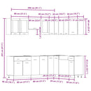 vidaXL Lyon 11 darabos konyhaszekrény készlet Kézműves tölgy műszaki fa