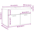 vidaXL 2 részes kézműves tölgy színű szerelt fa fürdőszobai bútorszett