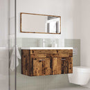 vidaXL 3 részes antik fa színű szerelt fa fürdőszobai bútorszett