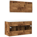 vidaXL 3 részes antik fa színű szerelt fa fürdőszobai bútorszett