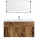 vidaXL 4 részes antik fa színű szerelt fa fürdőszobai bútorszett