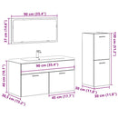 vidaXL 4 részes antik fa színű szerelt fa fürdőszobai bútorszett